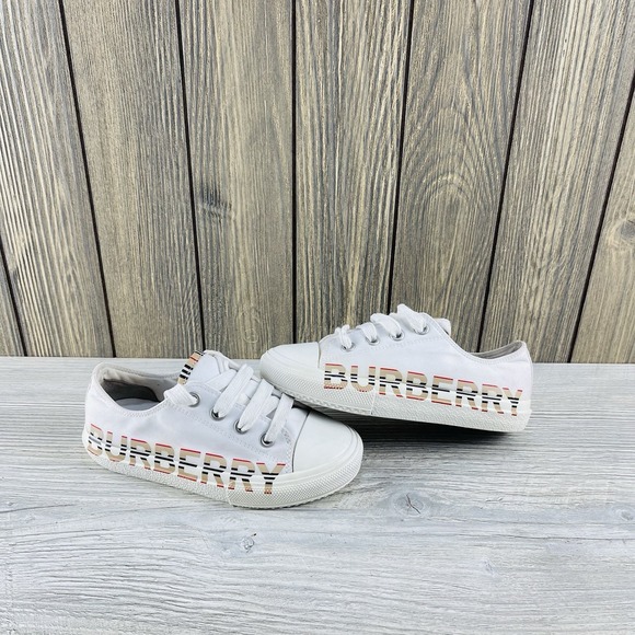 Burberry Other - Burberry Kid's Larkhall Icon Stripe Logo Gabardine Sneakers Size 29